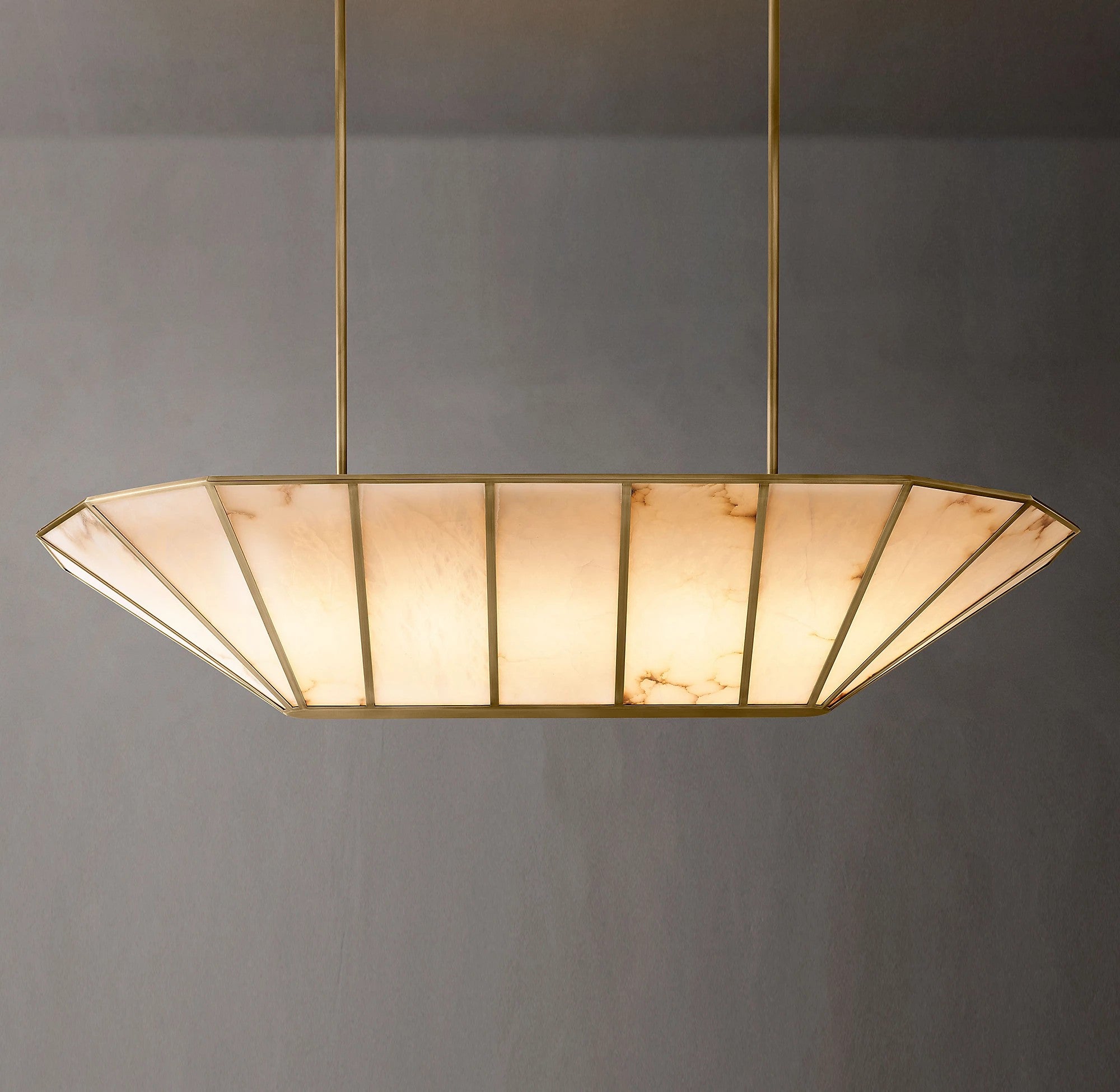 74 Inch Alabaster Umbrella Linear Chandelier - Lucette