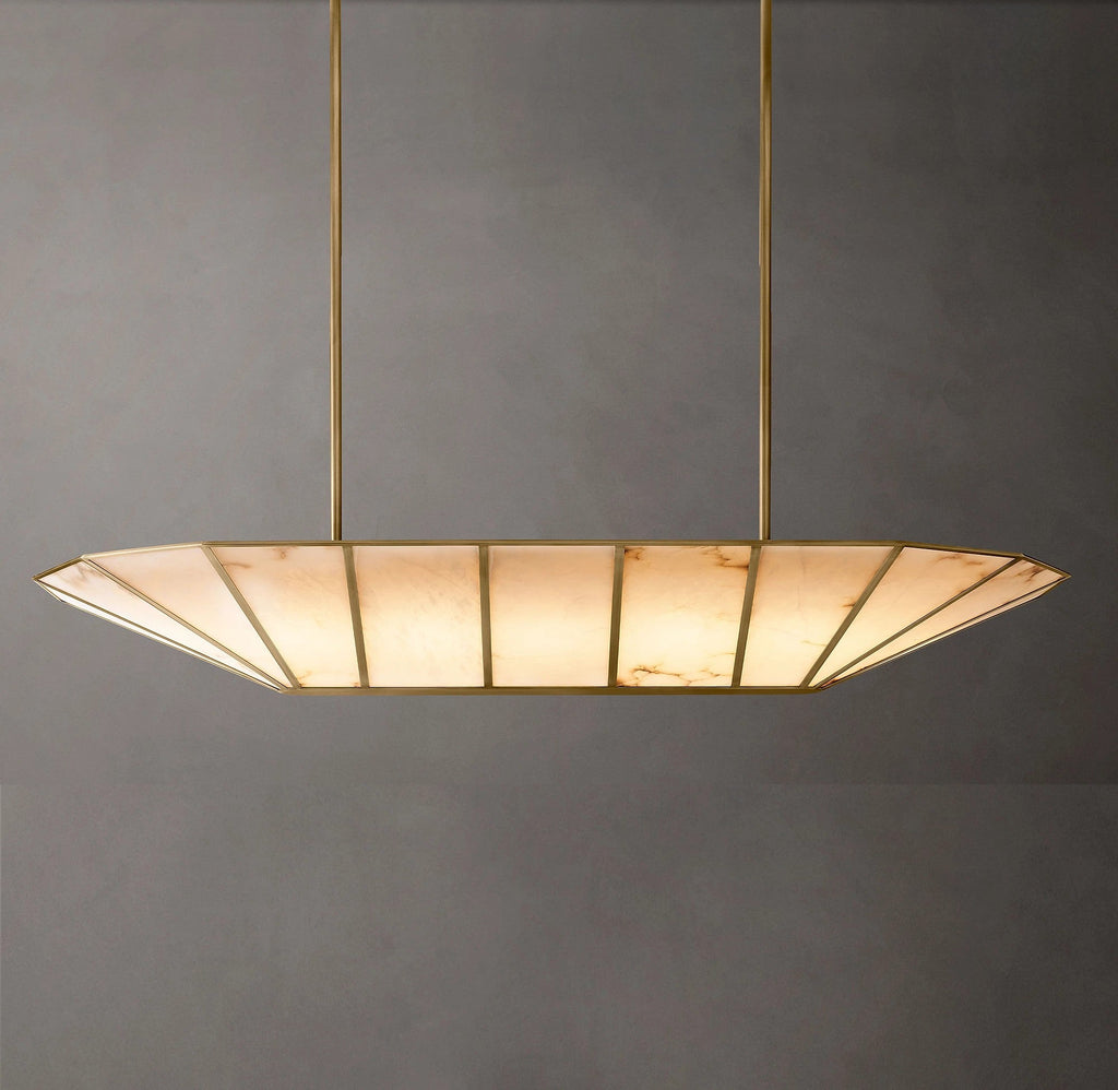 74 Inch Alabaster Umbrella Linear Chandelier - Lucette