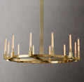 60 Inch Fluted-Glass Candlestick Round Chandelier - Cannele