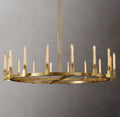 72 Inch Fluted-Glass Candlestick Round Chandelier - Cannele