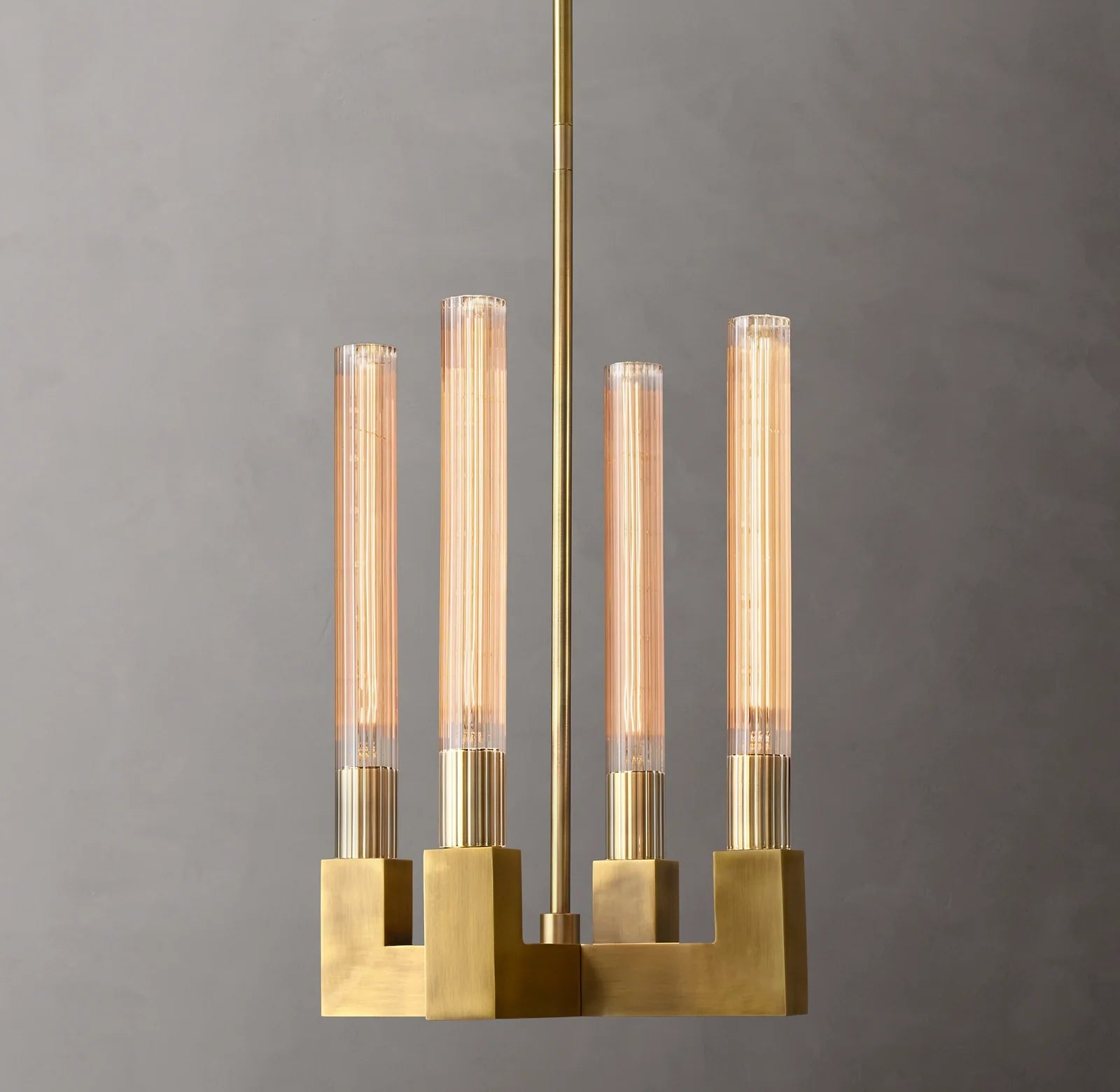 Fluted-Glass Candlestick Pendant Light - Cannele