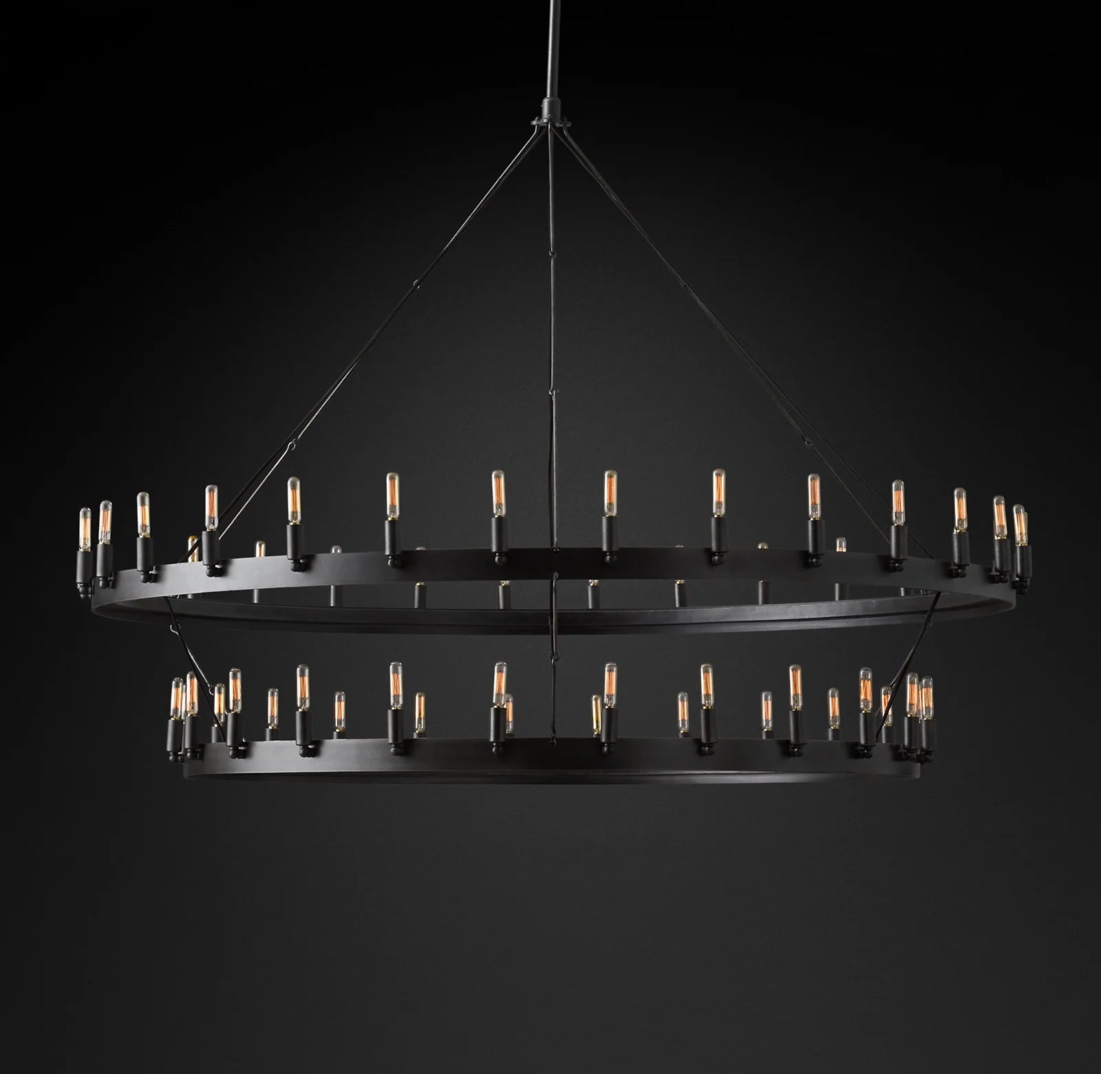 63 Inch Vintage Filament Tubular Candle Tiered Chandelier - Camino